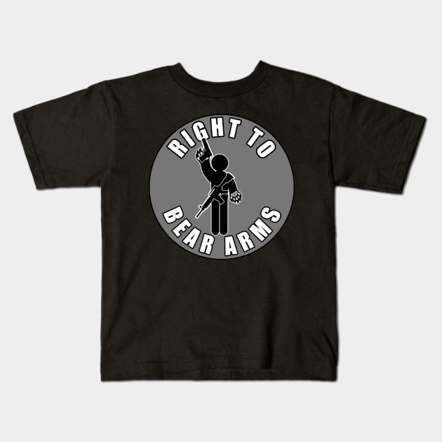 Right To Bear Arms Kids T-Shirt by  The best hard hat stickers 